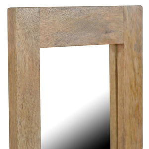 Rectangular Wooden Mirror | Natural Frame | Versatile Wall Accent