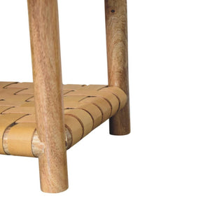 Regency Woven Bedside Table | Solid Mango Wood | Oak-ish Finish | 1 Drawer