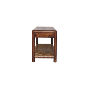 Regency Woven Bench | Solid Wood Frame | Textured Finish