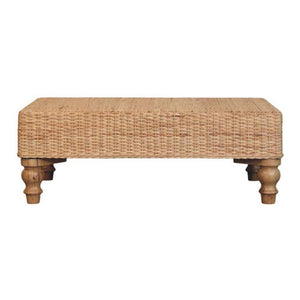 Regency Woven Coffee Table | Solid Mango Wood | Handwoven Surface | Textured Centre Table