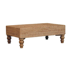 Regency Woven Coffee Table | Solid Mango Wood | Handwoven Surface | Textured Centre Table