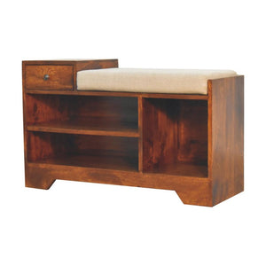 Retreat Shoe Bench | Solid Mango Wood | Chestnut Finish