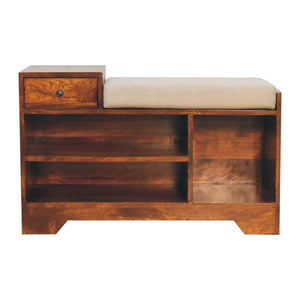 Retreat Shoe Bench | Solid Mango Wood | Chestnut Finish