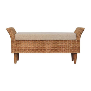 Riviera Woven Bench | Solid Wood Frame | Natural Bedroom Seating