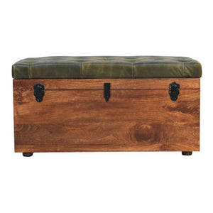 Roasted Almond Storage Trunk Bench | Warm-Toned Seating & Storage