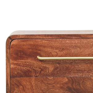 Rounded 3 Drawer Chest | Wooden Chest of Drawers | Bedroom Storage