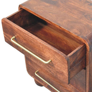 Rounded 3 Drawer Chest | Wooden Chest of Drawers | Bedroom Storage