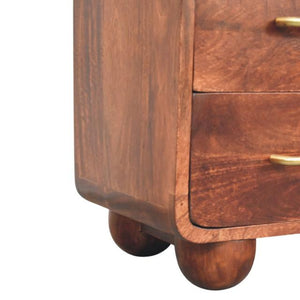 Rounded 3 Drawer Chest | Wooden Chest of Drawers | Bedroom Storage