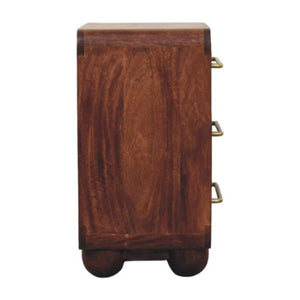 Rounded 3 Drawer Chest | Wooden Chest of Drawers | Bedroom Storage