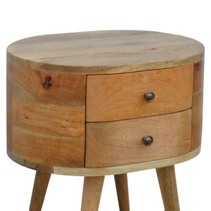 Rounded Bedside Table | Soft-Edge Design | Compact Bedroom Storage