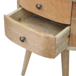 Rounded Bedside Table | Soft-Edge Design | Compact Bedroom Storage