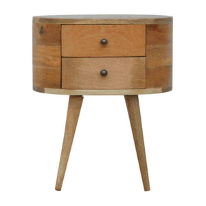 Rounded Bedside Table | Soft-Edge Design | Compact Bedroom Storage
