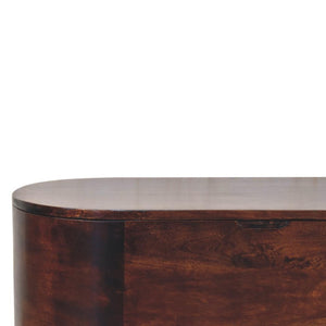 Rounded Blanket Box | Walnut Finish | Lift-Up Storage