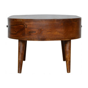 Rounded Coffee Table | Chestnut Finish | Contemporary Living Room Furniture