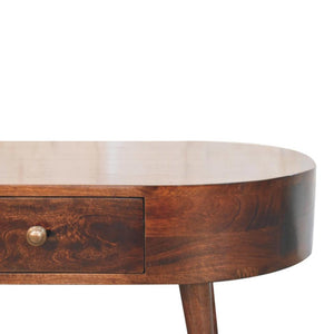 Rounded Coffee Table | Solid Mango Wood | California Walnut Finish