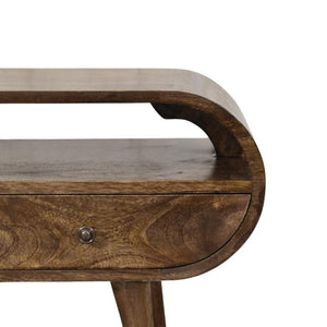 Rounded Edge 2 Drawer Media Unit | Solid Wood TV Stand