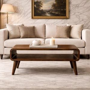 Rounded Edge Coffee Table | Solid Wood Living Room Table