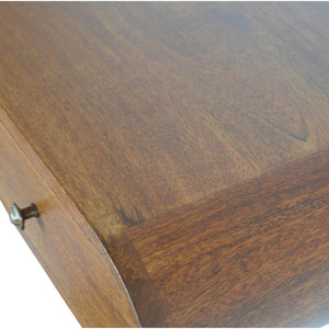 Rounded Floating Console Table | Solid Mango Wood | Chestnut Finish