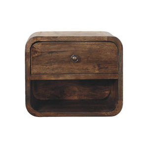 Rounded One Drawer Nightstand | Solid Wood Bedside Table