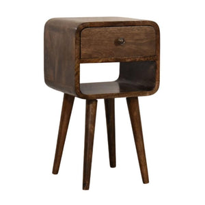 Rounded Open Shelf Bedside | Solid Wood Nightstand