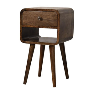 Rounded Open Shelf Bedside | Solid Wood Nightstand