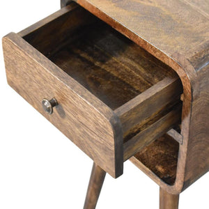 Rounded Open Shelf Bedside | Solid Wood Nightstand