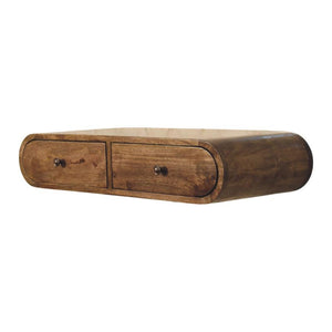 Rounded Wall-Mounted Console | 2 Drawer Floating Storage