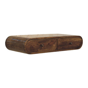 Rounded Wall-Mounted Console | 2 Drawer Floating Storage