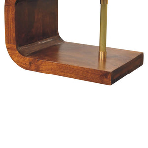 S-Curve Bedside Table | Brass Detail | Sculptural Storage