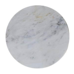 Bulla Marble Top Side Table | Solid Mango Wood | Natural Stone Surface | Sculptural Accent Table