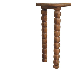 Sahara Spindle Console Table | Solid Mango Wood | Rattan Inlay | Oakish Finish