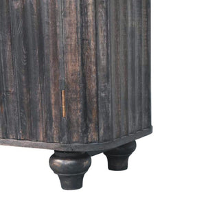 Savoy Sideboard | Solid Mango Wood | Carbon Ash Finish | 2 Door Buffet Cabinet with 3 Drawers