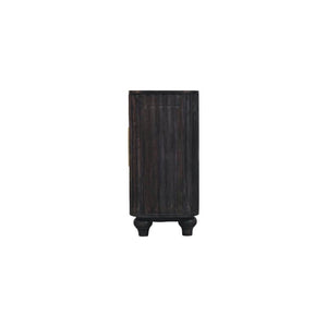 Savoy Sideboard | Solid Mango Wood | Carbon Ash Finish | 2 Door Buffet Cabinet with 3 Drawers