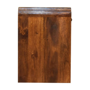 Scalloped Bedside Table with Shelf | Solid Mango Wood | Chestnut Finish