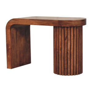 Serenity Coffee Table | Solid Mango Wood | Honey Caramel Finish | White Terrazzo Top