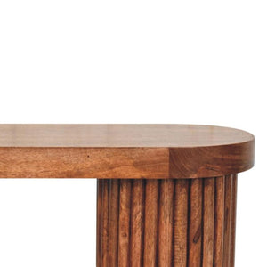 Serenity Coffee Table | Solid Mango Wood | Honey Caramel Finish | White Terrazzo Top
