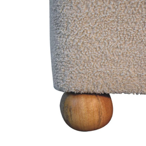 Serenity Footstool | Decorative Ball Feet | Upholstered Accent Ottoman