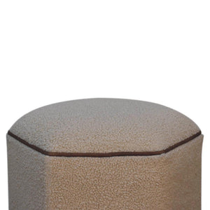 Serenity Hexagonal Footstool | Geometric Upholstered Ottoman | Statement Accent Stool