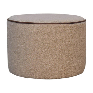 Serenity Large Round Footstool | Upholstered Accent Ottoman | Generous Circular Design