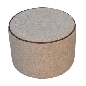 Serenity Large Round Footstool | Upholstered Accent Ottoman | Generous Circular Design