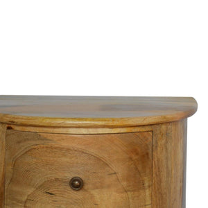 Serpentine Drum Chest | 3 Drawer Storage | Curved Accent Cabinet