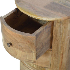 Serpentine Drum Chest | 3 Drawer Storage | Curved Accent Cabinet