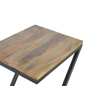 Side Table | Iron Base | Industrial-Inspired Living Room Accent