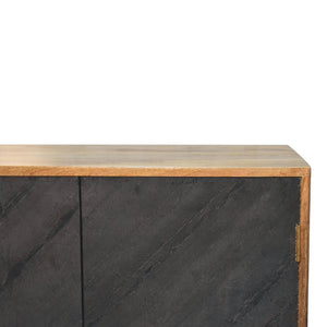 Slade Slate Door Cabinet | Solid Mango Wood | Oak Finish | 2 Door Storage Cabinet