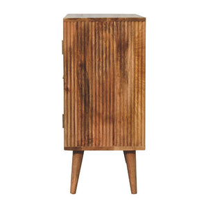 Slade Slate Door Cabinet | Solid Mango Wood | Oak Finish | 2 Door Storage Cabinet