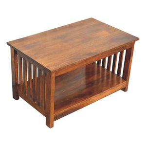 Slatted Coffee Table | Chestnut Finish | Textured Contemporary Design
