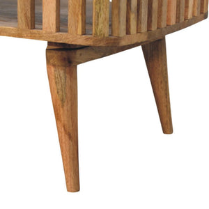 Slatted Coffee Table | Solid Mango Wood | Oak-ish Finish