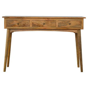 Slim Mango Wood Console Table | 3 Drawers | Nordic Legs