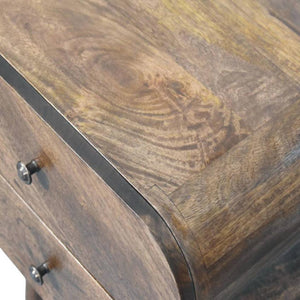 Slimline 2 Drawer Bedside | Solid Wood Narrow Nightstand