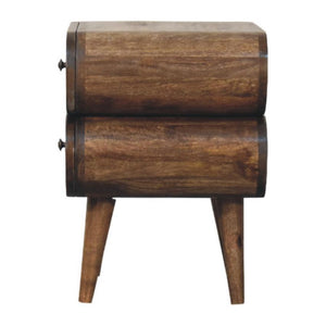 Slimline 2 Drawer Bedside | Solid Wood Narrow Nightstand
